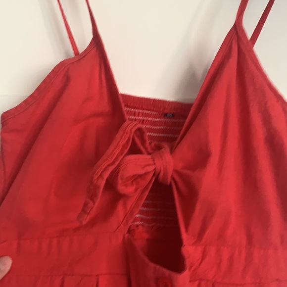 RED TIE UP summer dress - Picture 2 of 2